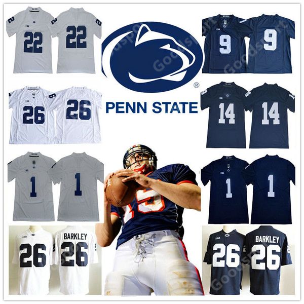 

ncaa pennstate nittany lion college jersey 9 trace mcsorley 26 saquon barkley 14 sean clifford 22 john cappelletti 1 joe paterno football, Black;red