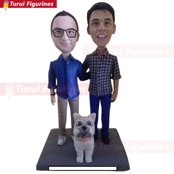 

gay male with pets custom wedding er personalized gay wedding cake er figurine based on customers' p male weddin