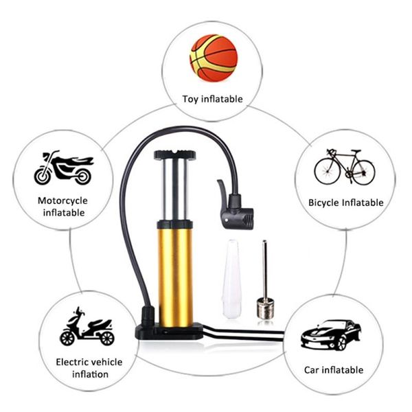 

aluminum alloy mini bicycle pump high pressure electric motorcycle pedal air tyre inflator high pressure pump bike pumps