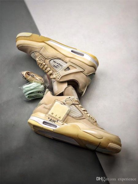 

2020 new off authentic air white 4 sp wmns sail muslin white black virgil ablohs 4s womens mens basketball shoes outdoor sneakers cv9388-100