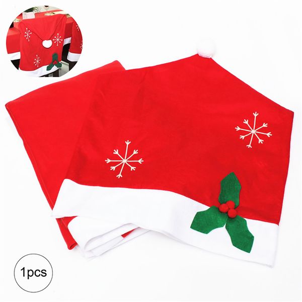

1pc non-woven christmas chair covers holiday dining room chair back cover snowflake slipcovers 19.6"x25.6" as shown