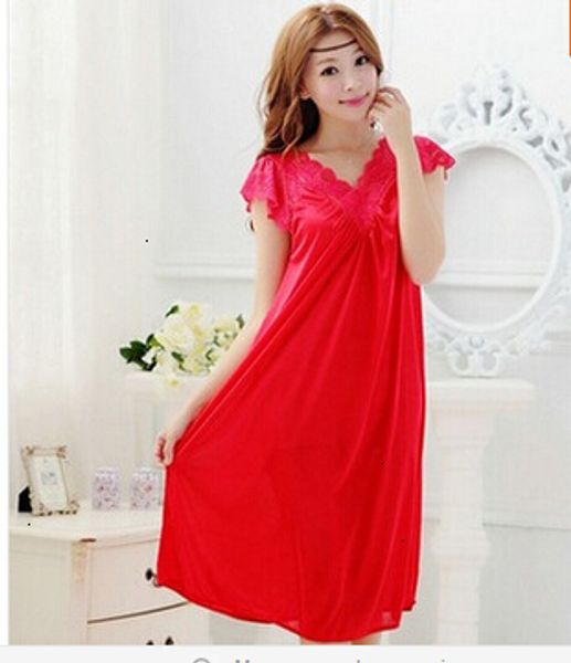 

женщины пижамы бельё бесплатная доставка женщины red lace sexy girls nightdress плюс размер большой размер пижамы nightgown night женский, Black;red
