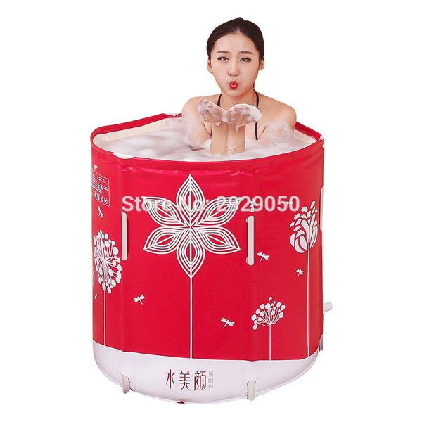 

shui mei yan folding bathtub, leather pattern alloy stent inflatable tub