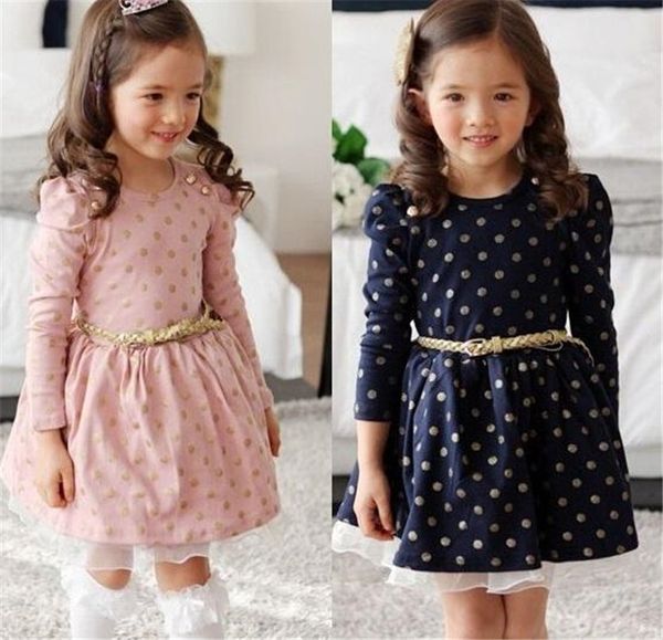 

baby girls dot printed lace princess dress 2 colors spring autumn girls dresses kids designer clothes girls kids clothes jy08, Red;yellow