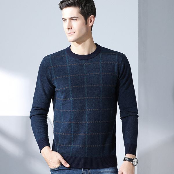 

grevol male 100% wool plaid sweaters autumn and winter warm casual sweaters men's o-neck solid plaid pullover 8071, White;black
