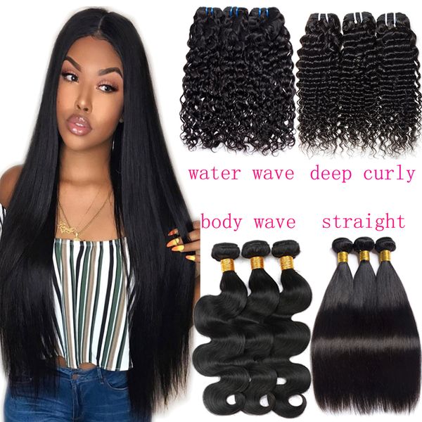 Virgin Brazilian Hair Bundles Human Hair Weave Deep Curly Water