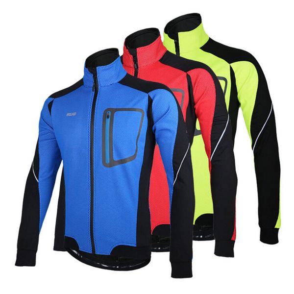 Длинный рукав зимний теплый термический велосипедный пиджак Arsuxeo ветрозащитный дышащий спортивный пиджак велосипедная одежда Велоспорт MTB Jersey