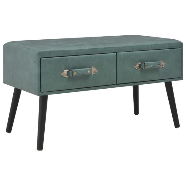 

coffee table marine green 80 x 40 x 46 cm imitation leather living room furniture