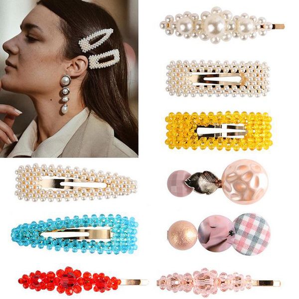

9pc women's korean girls cute hairpin womens hair clip fashion snap barrette stick metal alloy hairpin hair accessories##6, Silver;golden