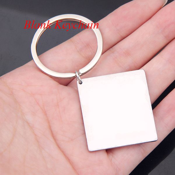 

blank 30mm keychain titanium steel double mirror keyring for couples women men boyfriend husband anniversary gift diy key fob, Silver