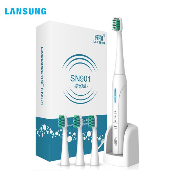 

lansung wireless rechargeable sonic electric toothbrush ultrasonic 4 toothbrush heads waterproof ultrasonic automatic toothbrush