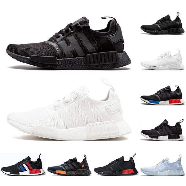 

with socks nmd r1 fashion luxury shoes men women wave runner running mens ultra training chaussures sneakers, White;red