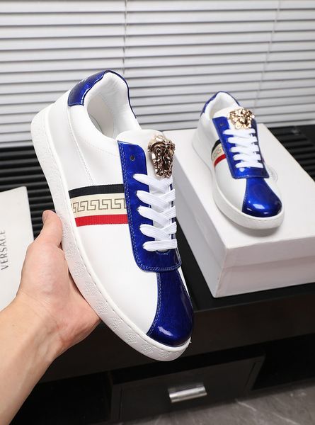 

premium luxury men's casual sneakers australian fashion design brand platform men's shoes vintage medusa size 38-44 myy, Black
