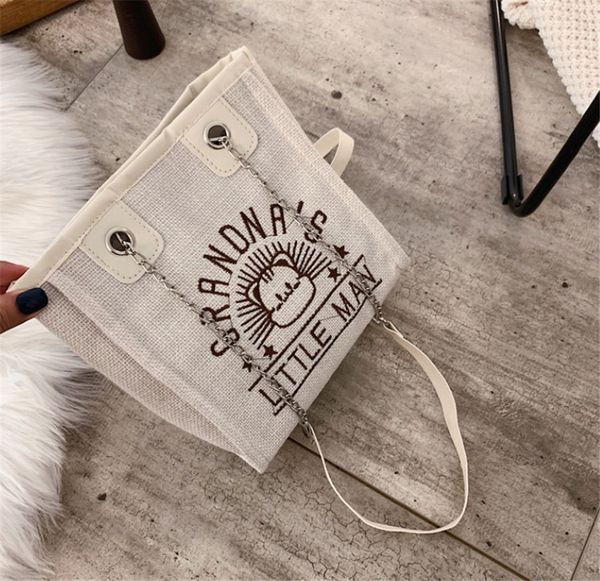 

New Cute Ladies Bag Chain Single Shoulder Large Capacity Canvas Bag Fashion PH-CFY20061945
