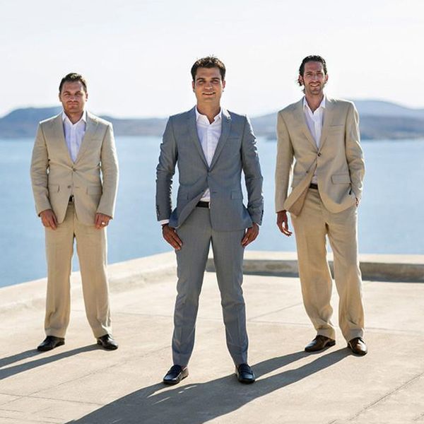 

summer beach wedding gray men suits for groom tuxedo slim fit man blazers 2piece peaked lapel latest coat pant designs costume homme, Black;gray