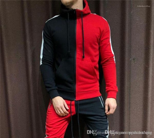 

hoodies long sleeve fashion hooded teenager sweatshirts striped printed contrast colors male clothing luxury cardigan mens, Black