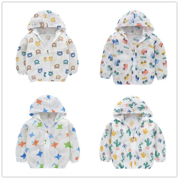 

children's sunscreen clothes boys' baby air-conditioned long sleeve sunscreen shirt coat shirt thin breathable cardigan coat, Blue