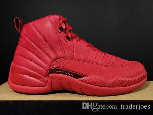 

box with mens basketball shoes sneakers 12s xii graduation pack bulls red for men brand designer sports shoes size us7-13