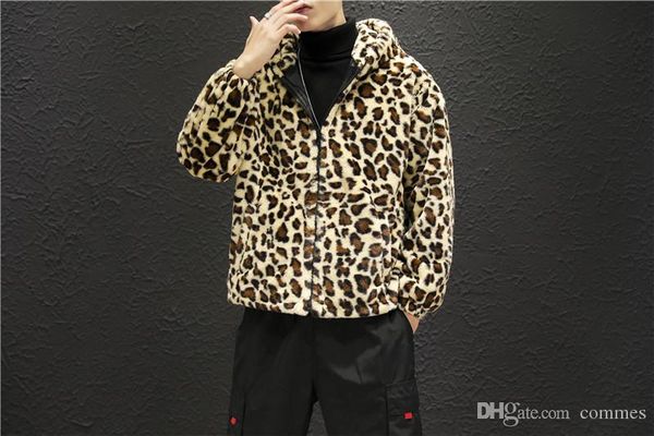 

леопардовый мужские куртки конструктора моды теплый mens zipper панелями с капюшоном жакеты вскользь карманные самцы одежда, Black;brown