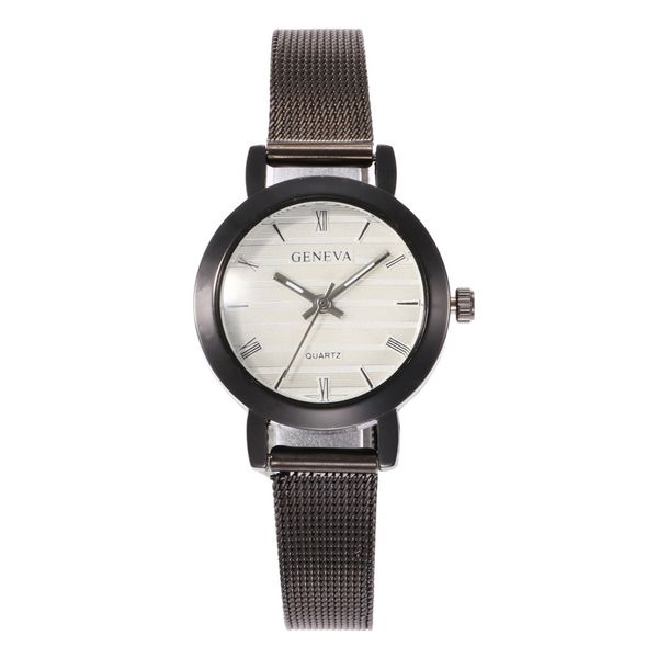 

woman watch luxury women bracelet watches fashion classic quartz stainless steel wrist watch silver&rose gold wristwatch reloj, Slivery;brown