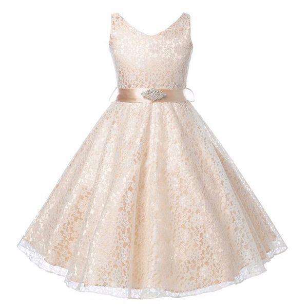 

caileni kid girls princess dress дети кружева свадьба день рождения платья белый черный дети танцы платье для 3-14 лет t200624, Red;yellow