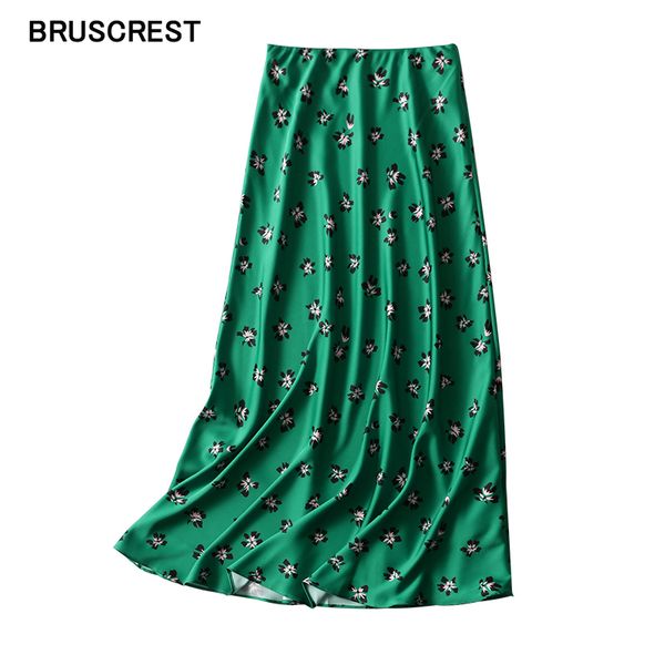 

summer boho high waist skirts womens beach satin skirt ladies kawaii black floral ruffle midi green a line skirt vintage 2019