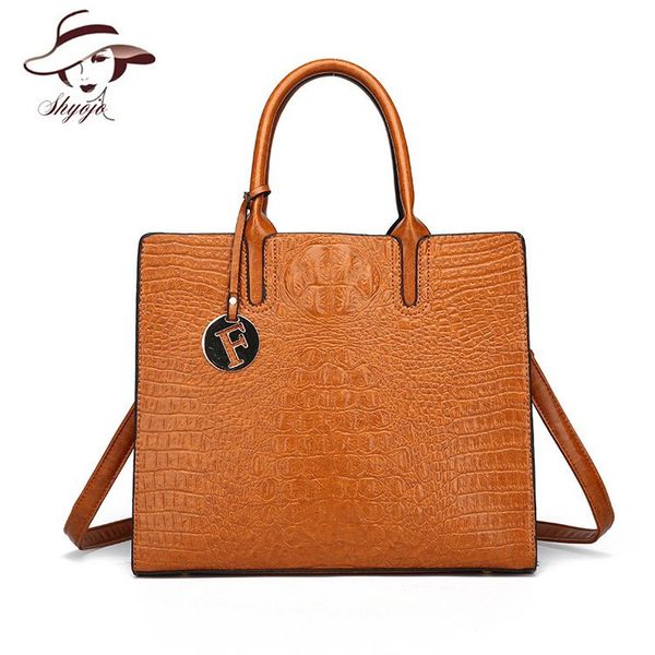 

casual large capacity fashion women messenger bag alligator handbag solid crocodile shoulder tote