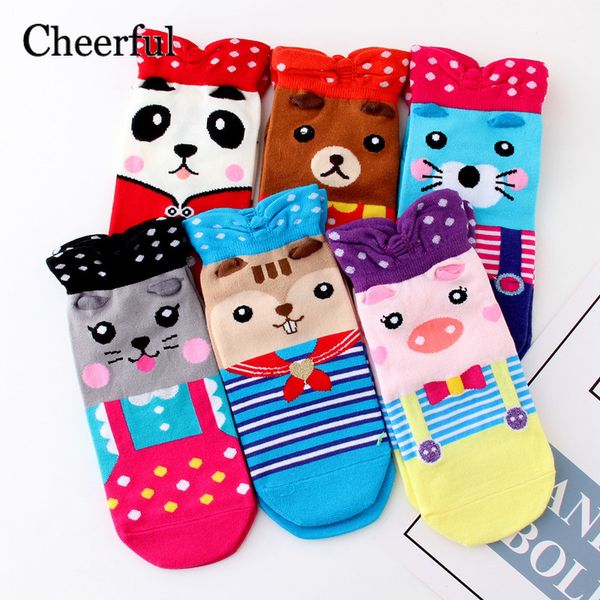 

2019 spring new cartoon animal socks fashion women's invisible socks cute cat women cotton no show, Black;white