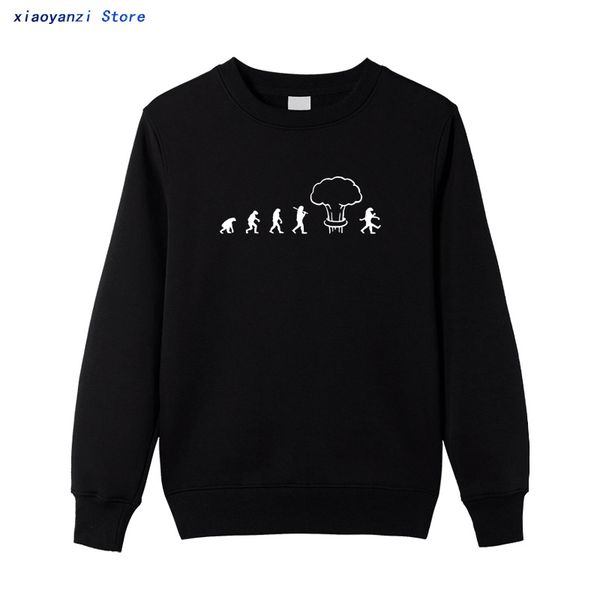 

2020 cotton sweatshirts evolution after nuclear winter chernobyl geek gift men hoodies, Black