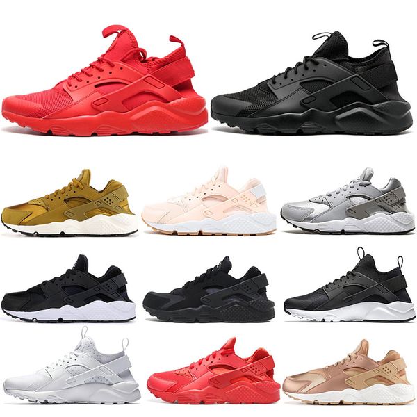 

2019 huarache 4.0 1.0 classical triple white black red green running shoes for mens womens huaraches trainers sports sneaker size 36-45, White;red