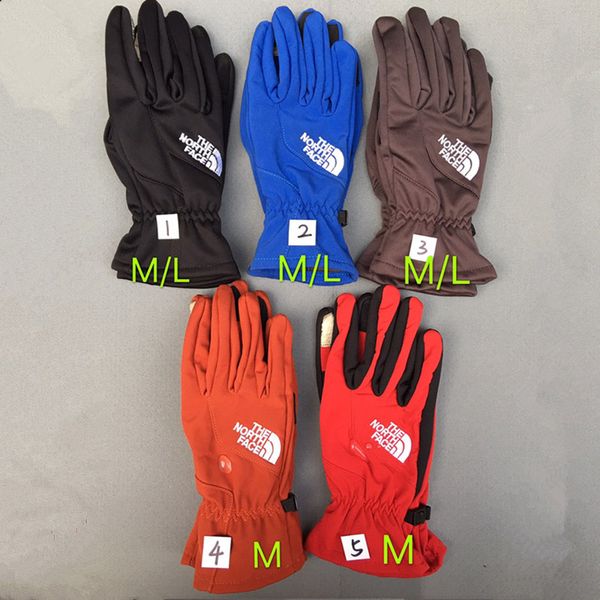 

the north winter gloves windproof touch screen gloves face telefinger nf embroidery fleece cycling ski warm gloves racing handwear c101001, White