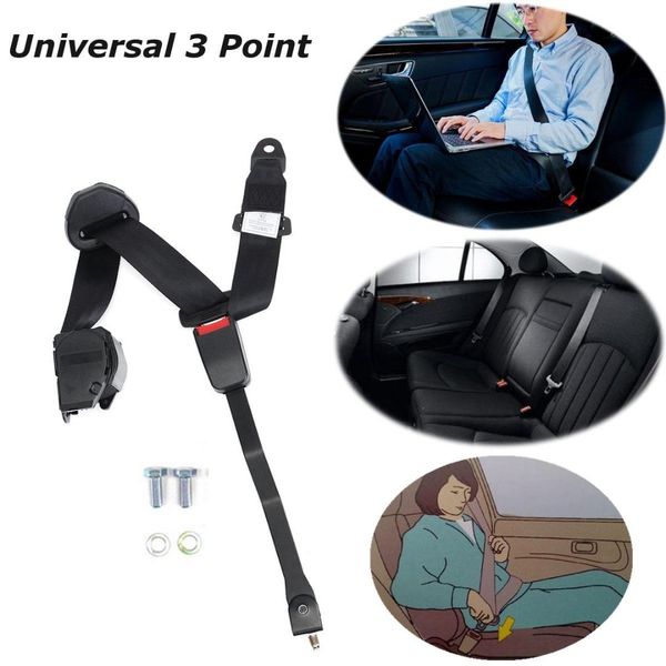 

universal 3 point retractable auto car safety seat belt lap shoulder adjustable harness for all cars for go kart parts racing ca
