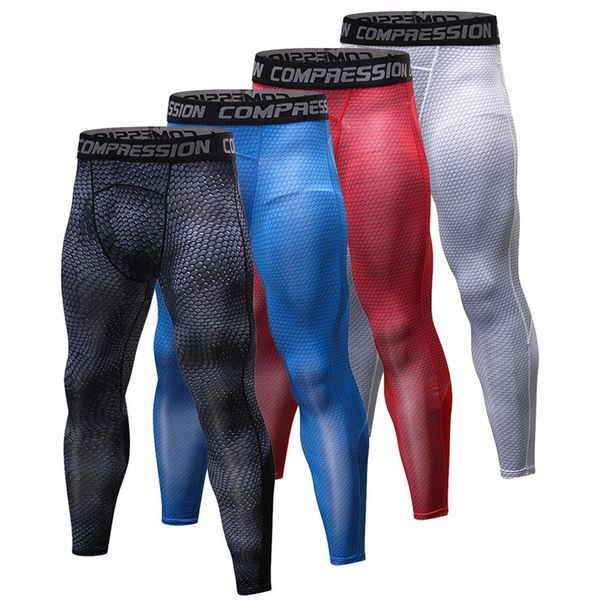 

fashion 3d printing men's tights compression sport leggings training leggings for men trousers fitness sportswear, Black