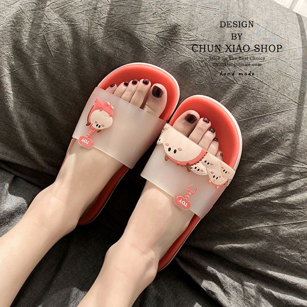 

household slippers female summer indoor anti-slip couple home bathroom bath cute summer a pair of sandals and slippers mens ins, Blue;gray