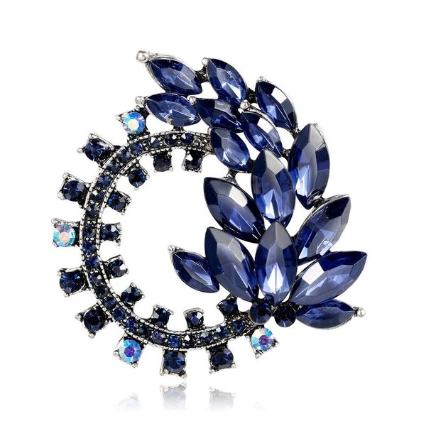 

blue crystal горячего надувательства мода кристалла сплав брошь pin rhinestone цветок пряжка для одежды hat сумки шарфа аксессуаров подарка, Gray