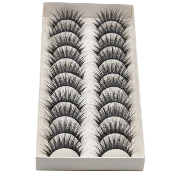 

10 pair lashes thick long cross party false eyelashes black band fake eye lashes pestanas con imanes false eyelashes maquiagem