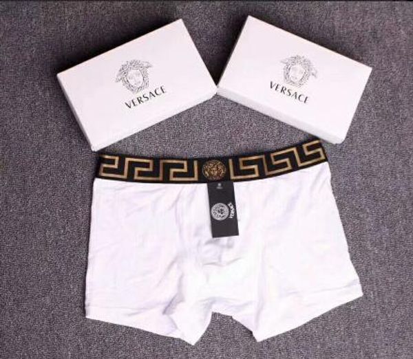 

breathable men underwears soft mens boxers brief letter underpants for mens male shorts boxer v1 versace v1, Black;white
