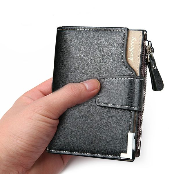

2019 mens leather men wallets purse short male clutch leather card holder wallet money bag quality guarantee, Red;black