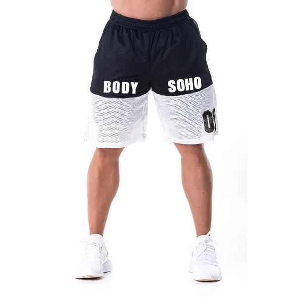 

new 2019 summer mens brand jogger sporting shorts slim men bodybuilding sport short pants crossfit male gym running shorts, Black;blue