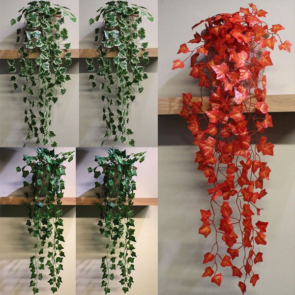 

1pc brand new style plastic artificial trailing ivy garlands vine plant garden foliage leaf wedding outdoor indoor hanging decor