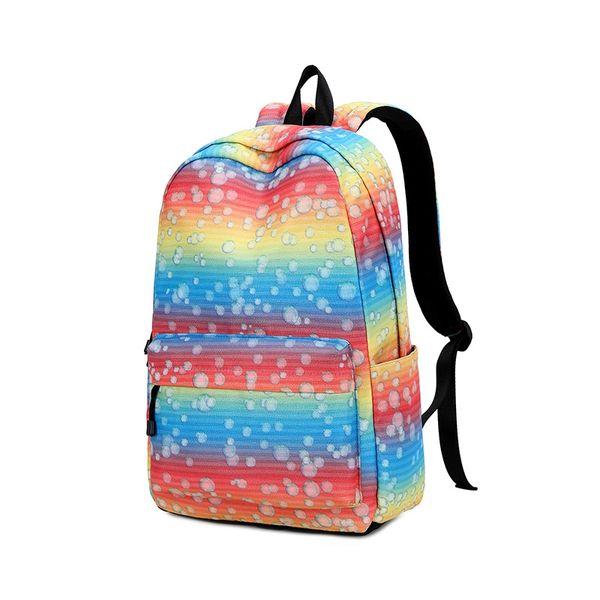 

colorful rainbow print school bags for kids big capacity shoulder backpack creat your schoolbags book bag boys girls