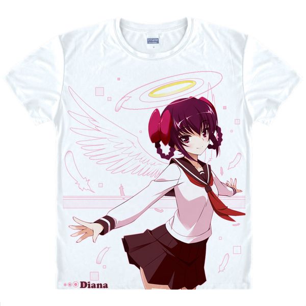 

anime shirt the world god only knows t-shirts multi-style short elsie haqua galgame kaminomi cosplay motivs shirts tee-style165-no11, White;black