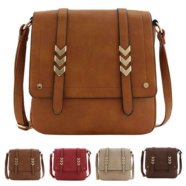 

ocardian women double compartment large leisure bag handbag shoulder slung handbag bags hasp solid leather small square bag d2