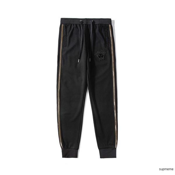 

mens versace мода роскошные мужские jogger брюки новый бренд шнурок спортивные отслеживания брюки уличный стиль полосатый цвет, дизайнерские, Black