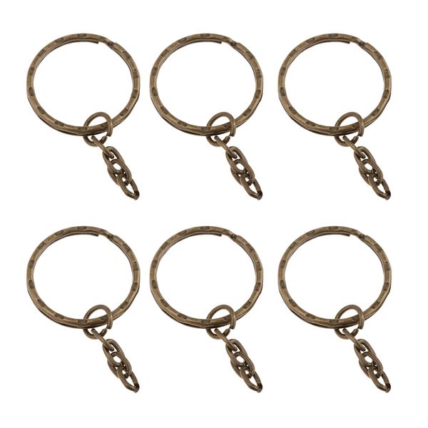 

100 pieces wholesale blank keyrings split keychain with chain and open jump ring diy findings art project, Silver
