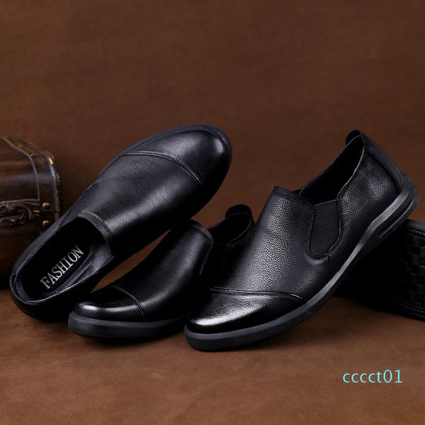 

men business formal wear hollow-out casual shoes men breathable lace up oxfords soft bottom soft genuine leather shoes ct01, Black