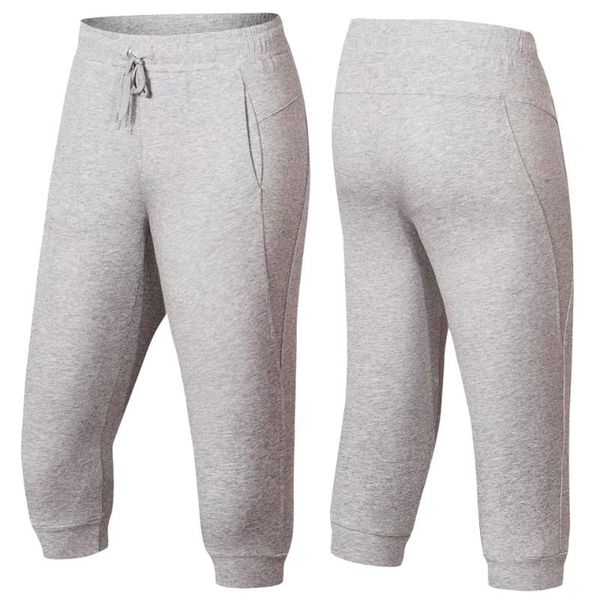 

2018 men sports running fitness 3/4 trousers men soccer training pants joggings football cropped 3/4 pant cotton sweatpants, Black;blue
