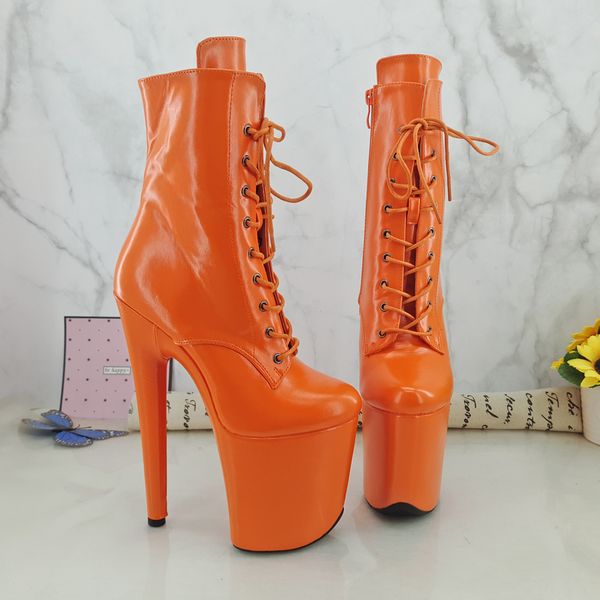 

leecabe yellow upper 20cm/8inches pole dancing shoes high heel platform pole dance shoes, Black