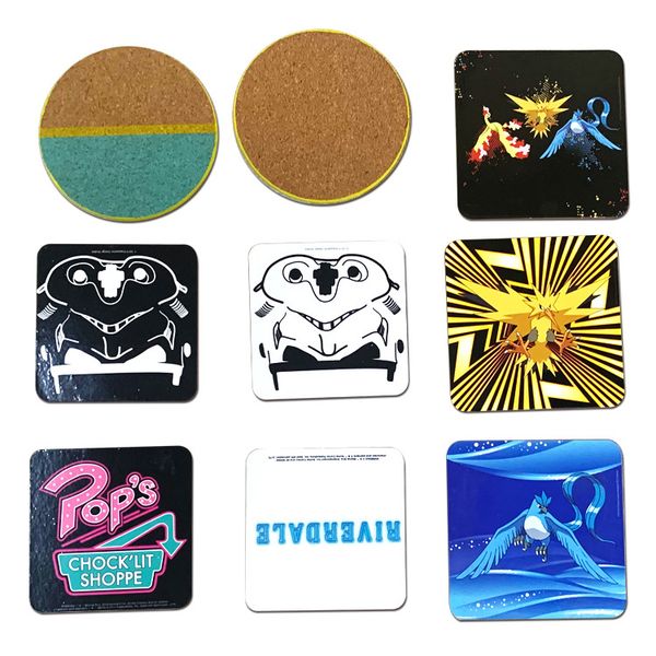 

custom cork absorbent coaster engraved hollow non-slip heat-insulated placemat customized any shape and pattern digital printing mats&pads