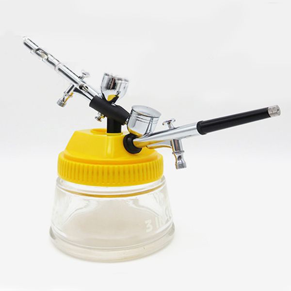 

cleaning pot stabilizer airbrush holder filter station spray gun bottles cleaner repair tool jar paint strong glass pen